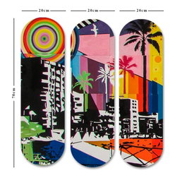 Wallity Cuadro Decorativo de MDF Multicolor (3 Piezas)